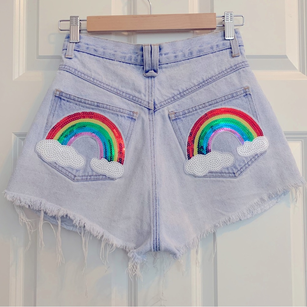 Rainbow Sequin Vintage Shorts 🌈